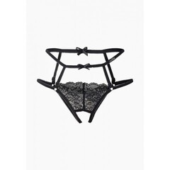 Интригующие черные трусики с доступом и лентами (Easy to love) (S/M (42-44))
