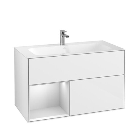 Villeroy&Boch Finion F030MTGF Тумба под раковину, Villeroy&Boch, Finion, ширина, мм-996, глубина, мм-498, высота, мм-591, тип установки-подвесной, форма мебели-прямоугольная, раковина-необходимо заказать, вырез под раковину-один, монтаж раковины-встр