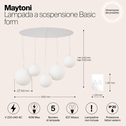 Подвесной светильник Maytoni Basic form MOD321PL-05W1