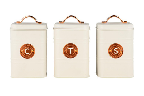 Набор банок для сыпучих продуктов 3шт 1.45л Maxwell&Williams Grandham кремовый