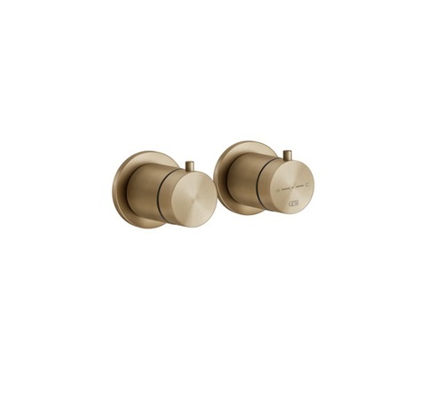 Gessi 54232#726 SHOWER Термостат для душа на 1 выход, две розетки, внешняя часть, Warm Bronze Br.