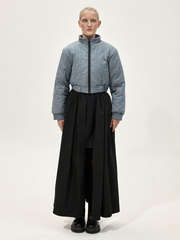 Бомбер стеганый укороченный "Александрит" с эффектом шанжан. Сине-лиловый