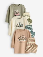 Пижама для мальчика Next K98-606, 3 шт., Хаки, Бежевый, Голубой