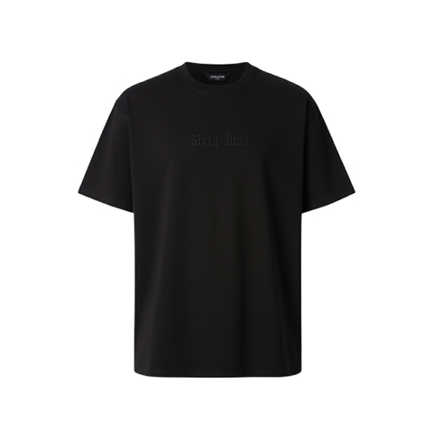 Embroidered Quote T-shirt Black