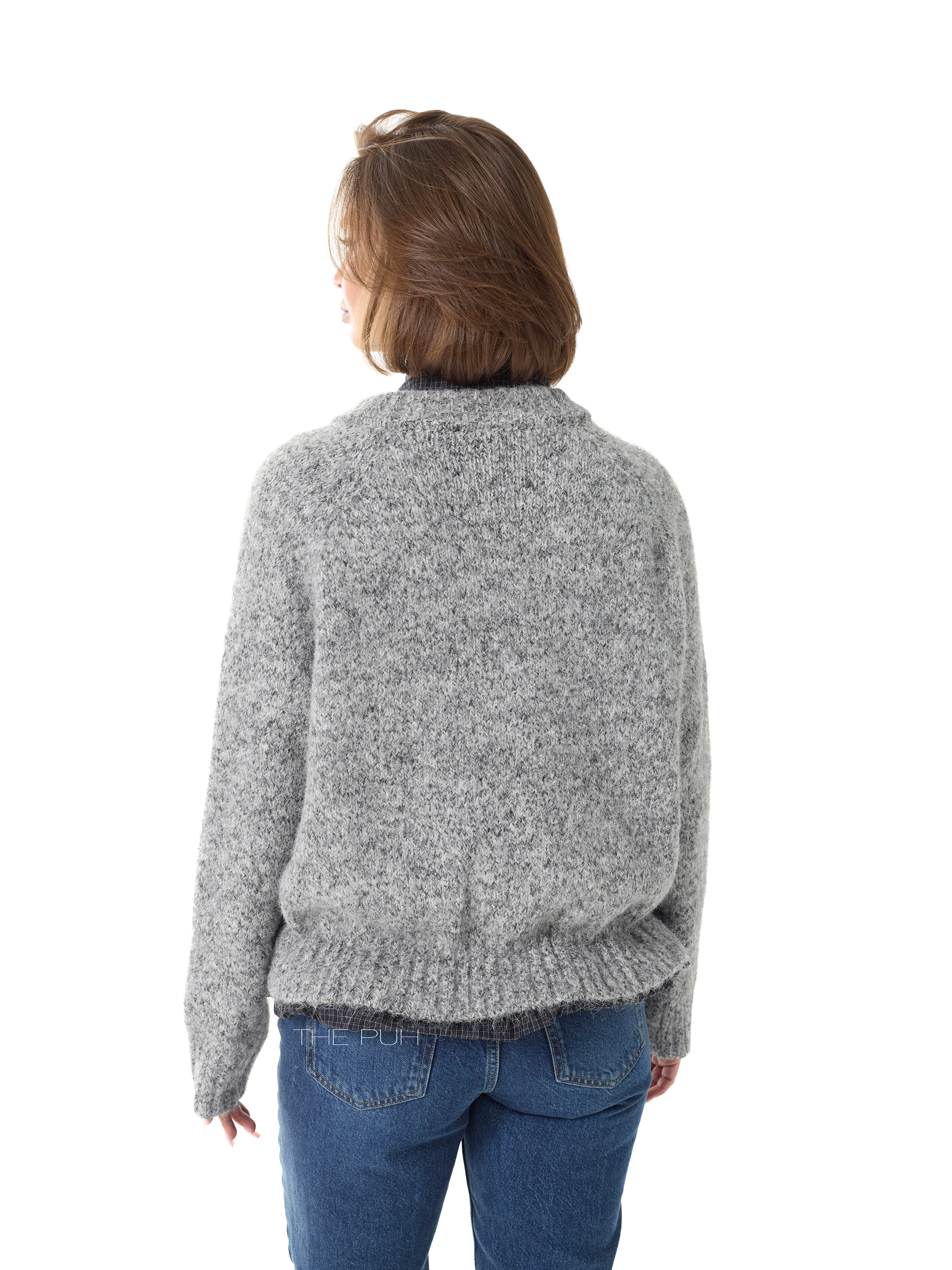 Комбинированная серая рубашка-кардиган