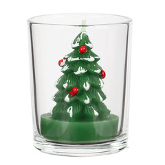 Свеча новогодняя в стеклянном стакане 5x6 см