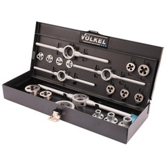 Набор плашек М3-М12 DINEN22568 HSS-G 20/25/30/38мм 19пр Volkel 49599