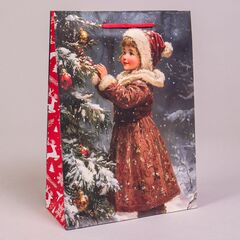 Пакет подарочный M вертикальный, С Новым годом, МИКС, 22*31*10 см (Д*В*Ш), 1 шт.