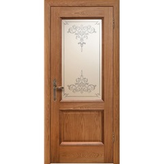 Межкомнатная дверь шпон Эллада дуб натуральный со стеклом