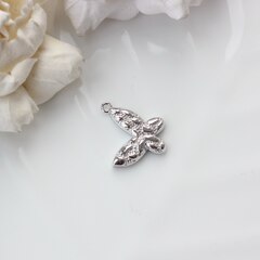 Подвеска Бабочка фактурная, 19*12 мм, родий П824