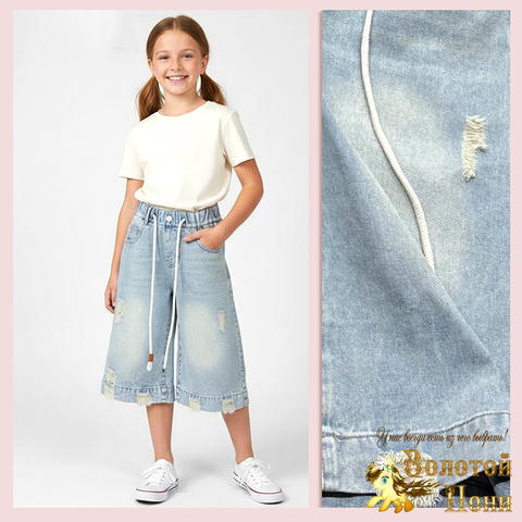 Капри джинсовые д (140-170) 260222-Z8064