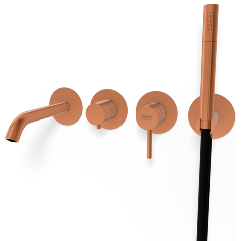 Remer X53D2PWBRP Смеситель для ванны Remer X Style X53D2PWBRP, медь брашированная