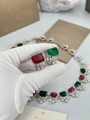 30427-Комплект украшений колье + серьги в стиле BVLGARY