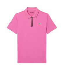 Теннисное поло Lacoste Ultra Dry Stretch Jacquard Tennis - fushia pink