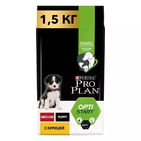 Pro Plan сухой корм для щенков средних пород (курица) 1,5 кг