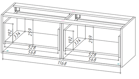 YourHouse Тумба подвесная ТМЯ-1200 (2 ящ./1фасад)