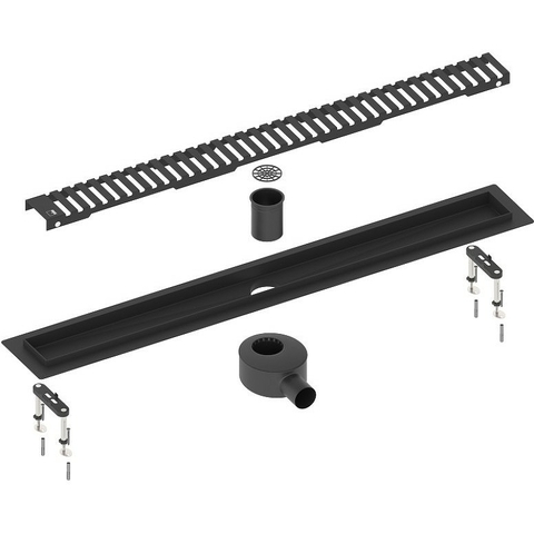 Timo DS230106/03 Душевой лоток Drain System 600 с вставкой "lines", Чёрный (DS230106/03)