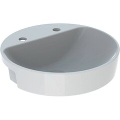 Geberit VariForm Раковина полувстраиваемая в столешницу круглой формы, D=50 см, с двумя отв. под смеситель, с отв. перелива фото