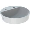 Geberit VariForm Раковина полувстраиваемая в столешницу круглой формы, D=50 см, с двумя отв. под смеситель, с отв. перелива