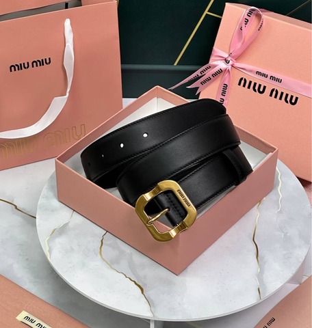 Кожаный ремень Miu Miu, чёрный
