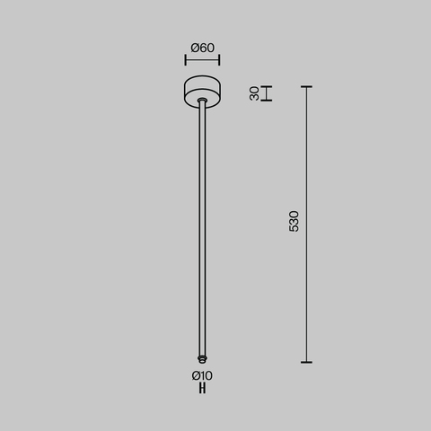 Подвес на жёстком основании с потолочной чашей для системы Maytoni SHELF CA030C-SL-L500-B