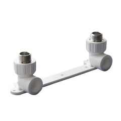 Угольник установочный ПП 25-1/2'' двойной, с наружной резьбой, белый, Политэк