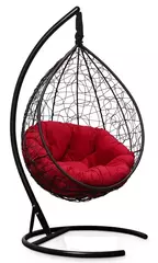 Подвесное кресло SEVILLA VERDE VELOUR коричневое, красная подушка (Laura Outdoor)