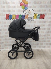 Коляска модульная Indigo Barbara Eco Classic be 03 (черная кожа)