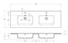 BelBagno BB1400-2-ETL Керамическая раковина с двумя чашами, 1410x460x175
