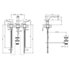 Gessi Rilievo Смеситель для раковины на 3 отв. с донным клапаном h=125мм, излив 154мм, цвет: хром 59011#031