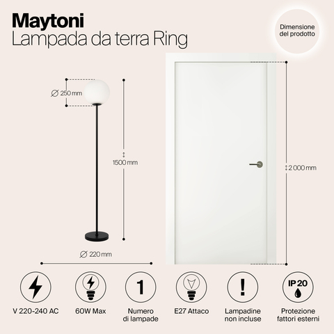 Напольный светильник Maytoni Ring MOD013FL-01B