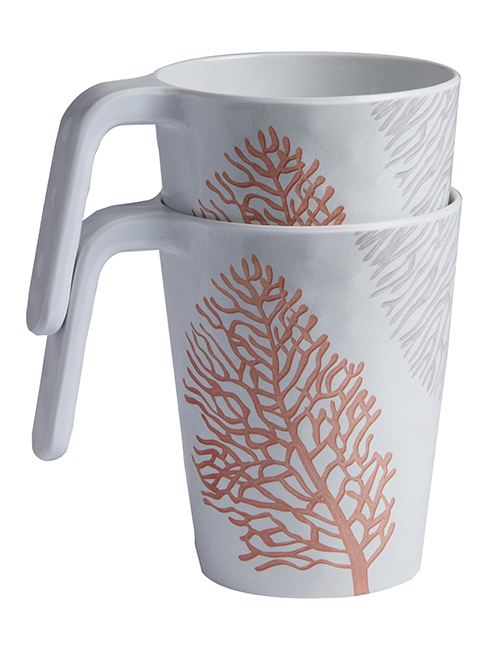 Melamine non-slip mug harmony – coral, 6 pcs Marine Business