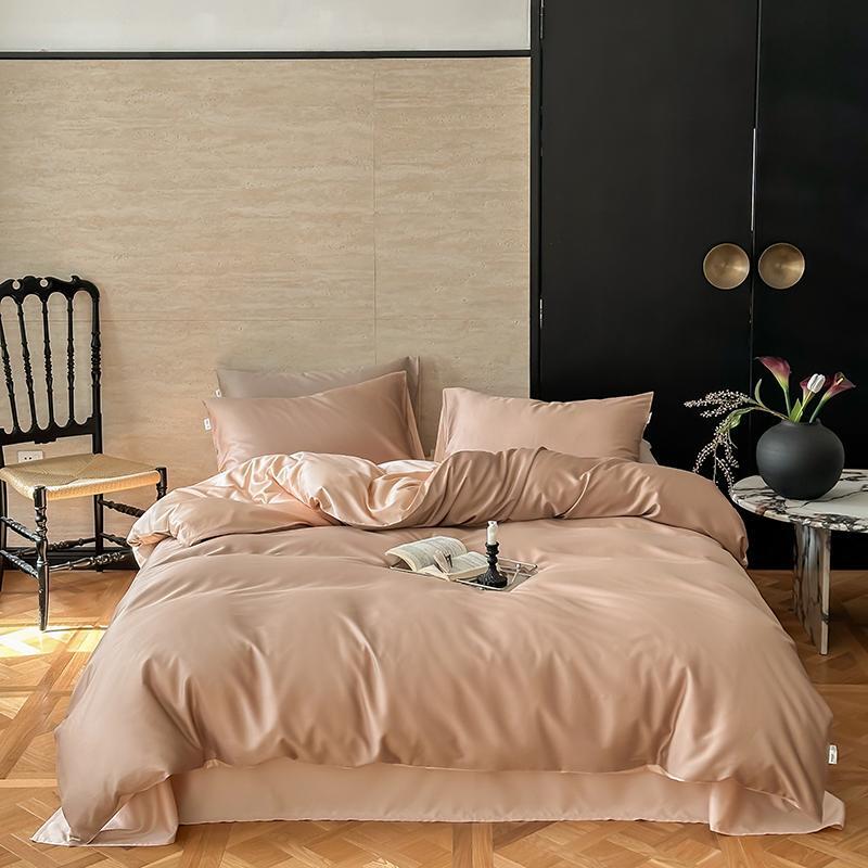 ZEPHYR HOME КПБ 1.5 Полуторка Тенсель Бежевый-розовый