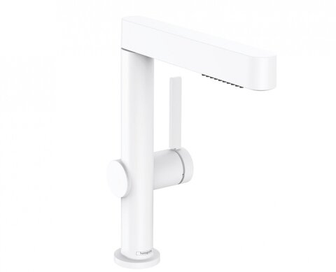 Hansgrohe Finoris 76063700 Высокий смеситель для раковины с вытяжным изливом (белый матовый)