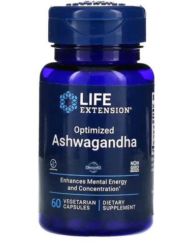 Life extension, оптимизированный экстракт ашваганды, 60 вегетарианских капсул