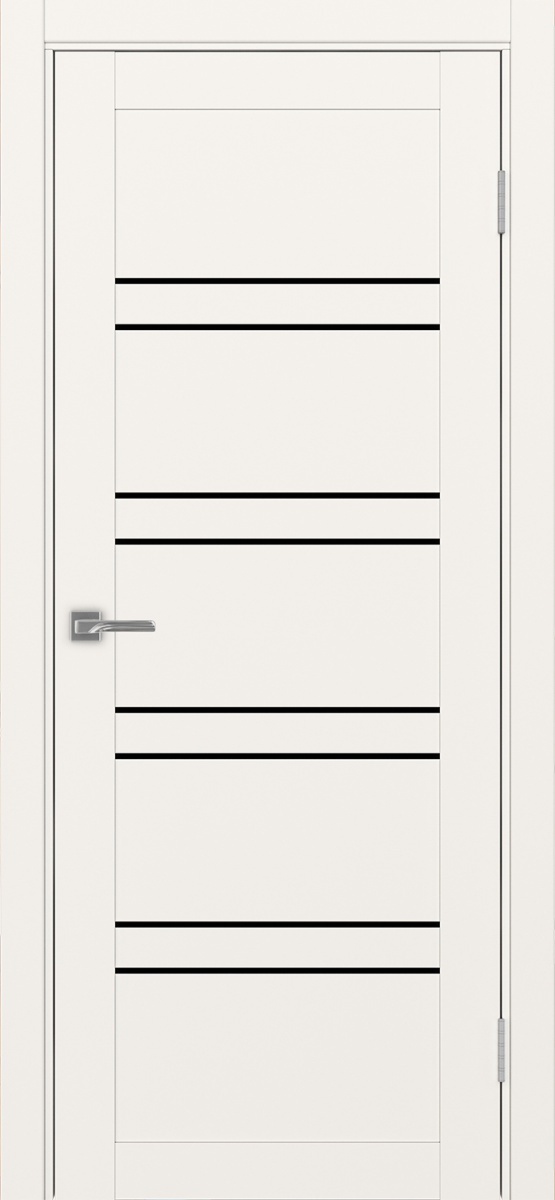 Дверь межкомнатная Оптима Порте Турин 560.12, цвет бежевый, экошпон, стекло лакобель черное