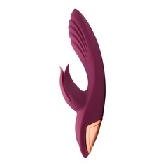 Сливовый вибратор-кролик 5’’ Silicone Kissing - 20,2 см. - 