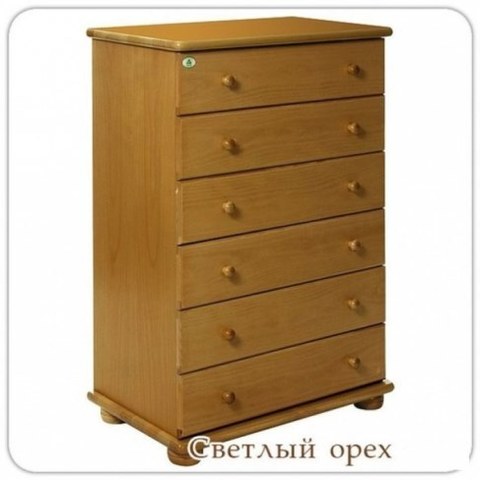 Комод Лель АБ 34 светлый орех (6 ящиков)