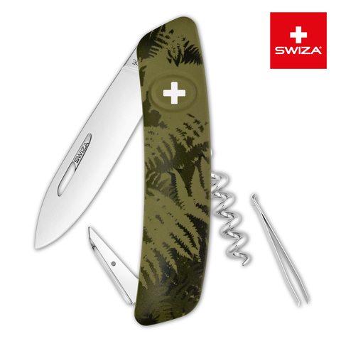 Швейцарский нож SWIZA C01 Camouflage, 95 мм, 6 функций, хаки
