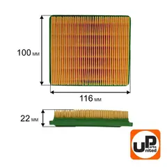 Фильтр воздушный UNITED PARTS для двигателей газонокосилок 1P70, T475, T8, TX