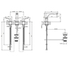 Gessi Rilievo Смеситель для раковины на 3 отв. с донным клапаном h=125мм, излив 154мм, цвет: nero XL 59011#299
