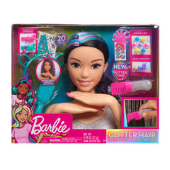 Торс для причесок Barbie Deluxe 20-Piece Glitter Брюнетка