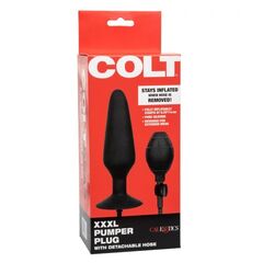 Черная анальная пробка с расширением COLT XXXL Pumper Plug with Detachable Hose - 16 см. - 