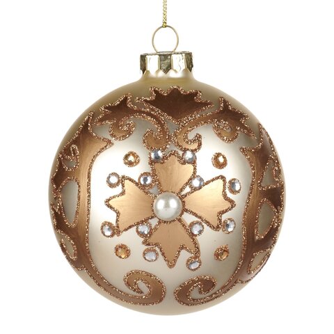 Шарик с жемчужинками и цветами Goodwill кремовый/золотой