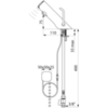 Delabie 490000LH Смес. TEMPOMATIC MIX 4 (раковина) F3/8", встраиваемый подвод + запорный вентиль, длинный рычаг