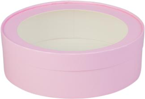 Короб-тубус для зефира и печенья, d-20 см, h-7 см, розовый