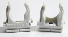 Крепеж-клипса для труб для монтажного пистолета серая в п/э д16 (100 шт/уп) Fedast