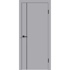 Купить Межкомнатная дверь ПЭТ Альтекс-2 светлый серый кромка Al чёрная