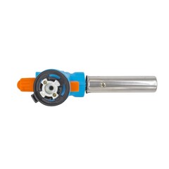 73-0-008 Горелка газовая на баллон, сопло 19 х 73 мм, пьезоподжиг, расход 80 г/ч, работа 360°, ABS (РемоКолор)