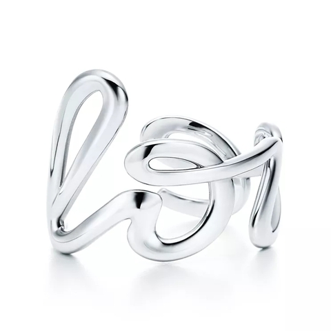 Браслет - кафф из серебра, Tiffany 💠 Grafiti Love